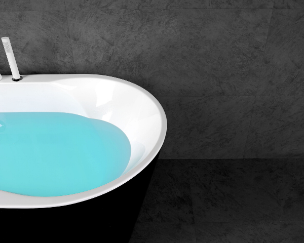 Freestanding Oval Bathtub in Glossy Black (60in, 67in)