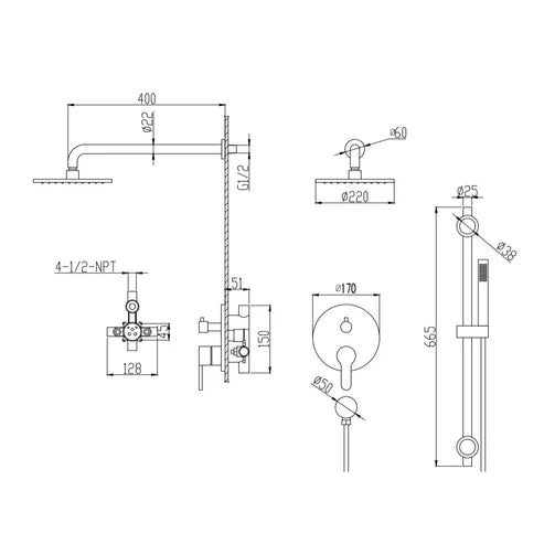 Lauretta Shower Faucet - LAZIO