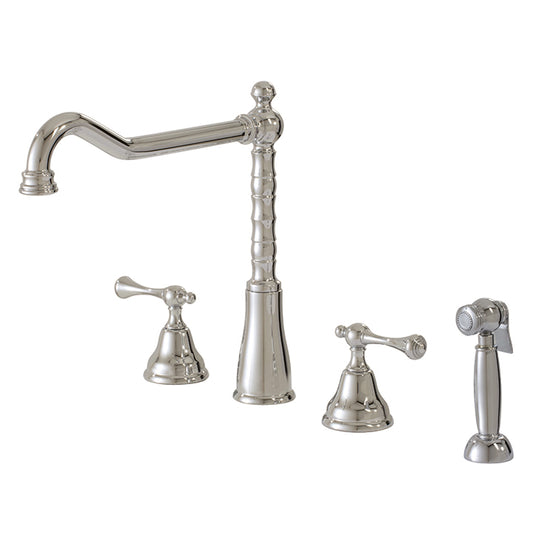 4-pc dual stream mode kitchen faucet with side spray (BRUSHED NICKLE)