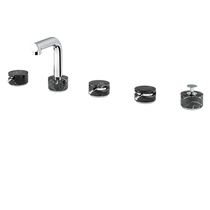 MARMO 5-piece deckmount tub filler with diverter and handshower