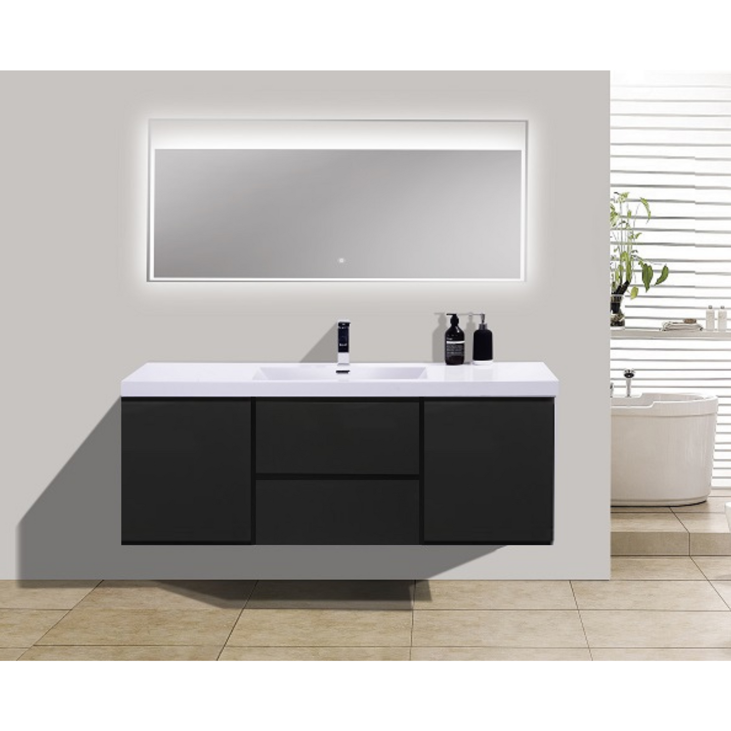 Alice Vanity with acrylic top (24-64inch, single and double)