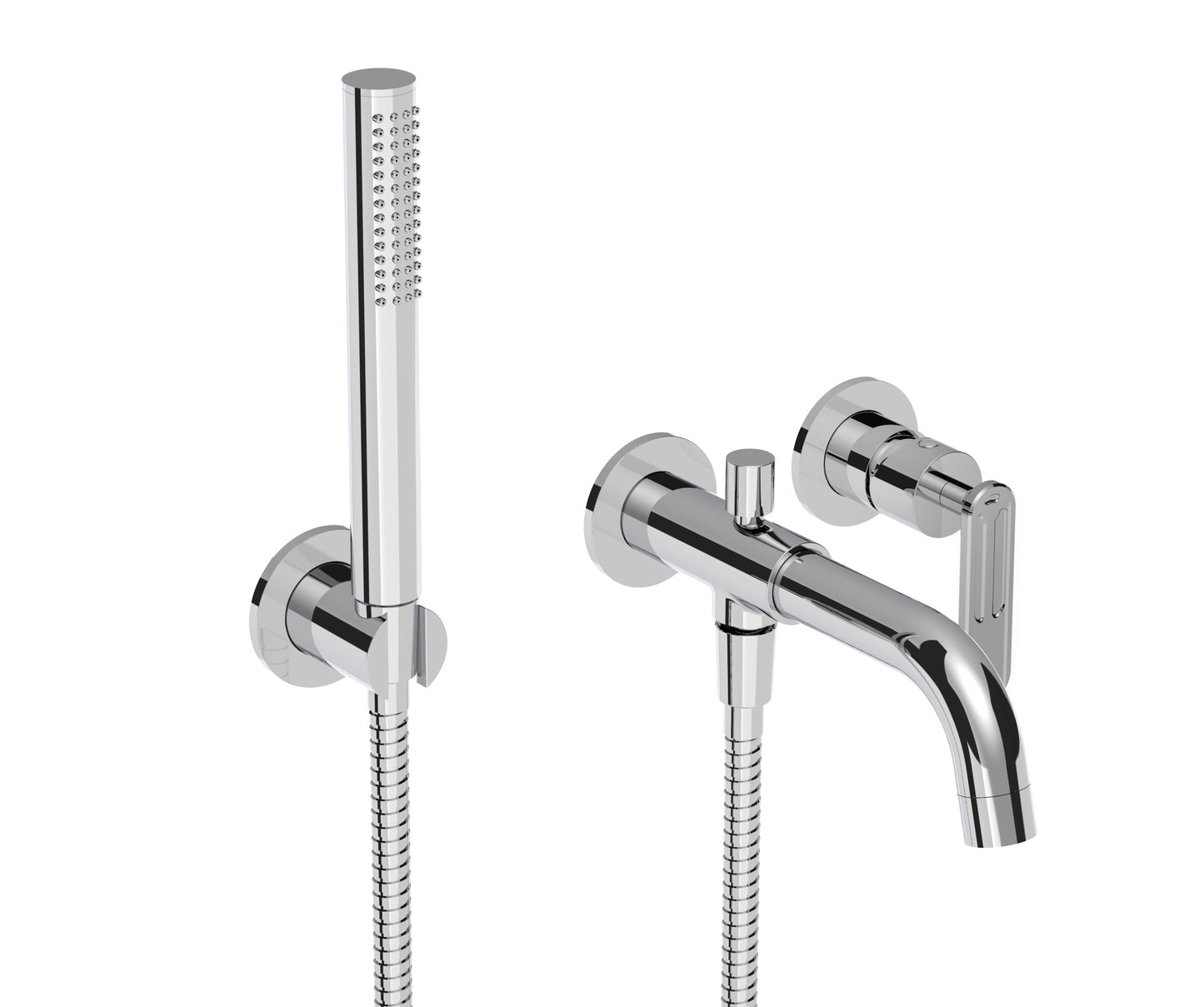 Wallmount tub filler with handshower - Plomberie Royalmount