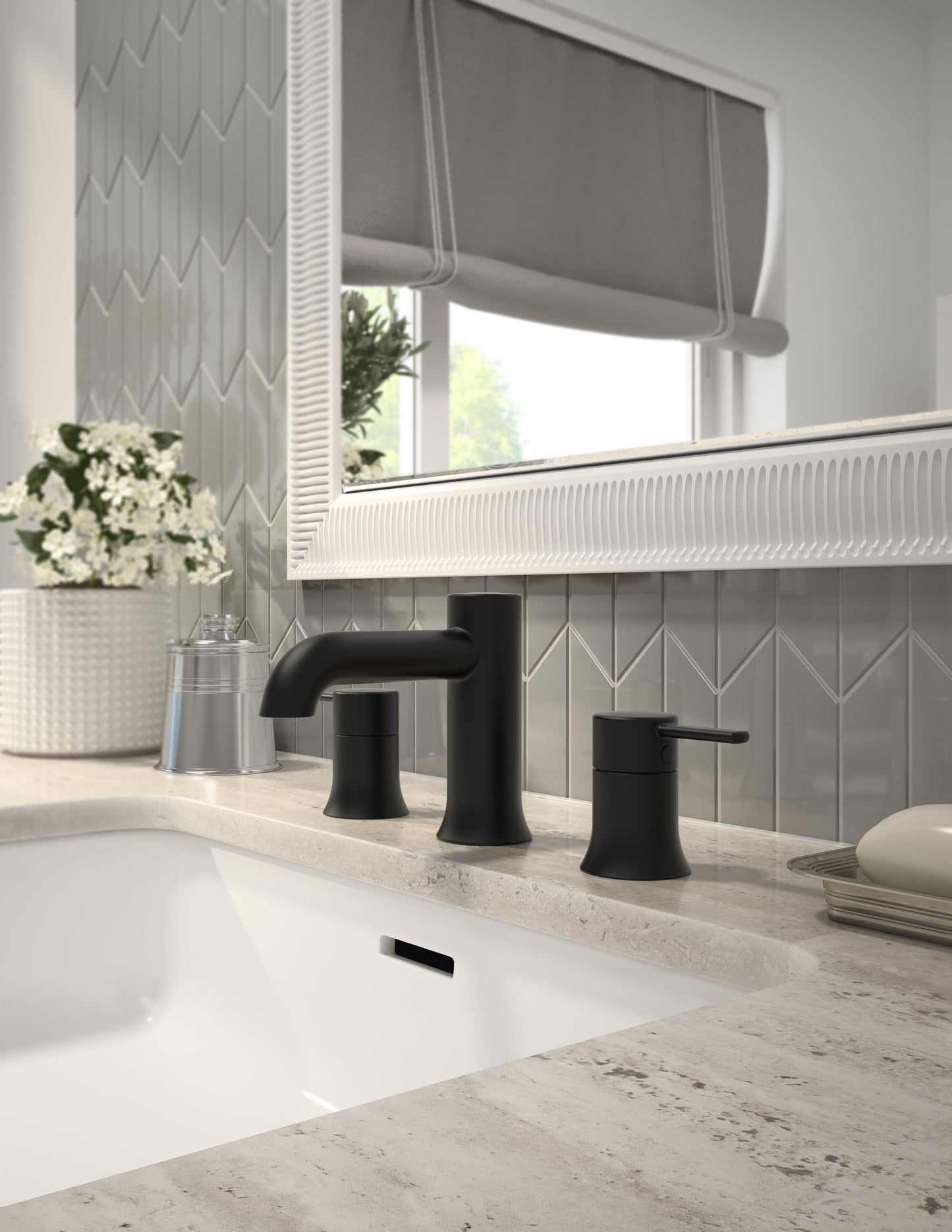 Widespread lavatory faucet Press pop-up drain included - Plomberie Royalmount