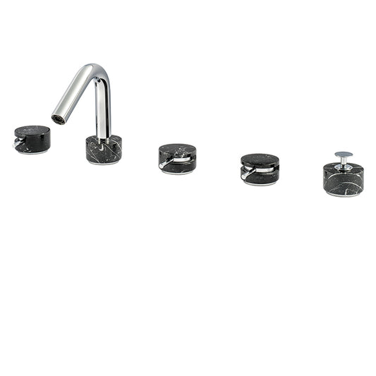 MARMO - 5-piece deckmount tub filler with diverter and handshower