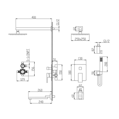 Lauretta Shower Faucet - LIGURIA