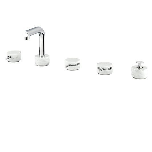 MARMO 5-piece deckmount tub filler with diverter and handshower