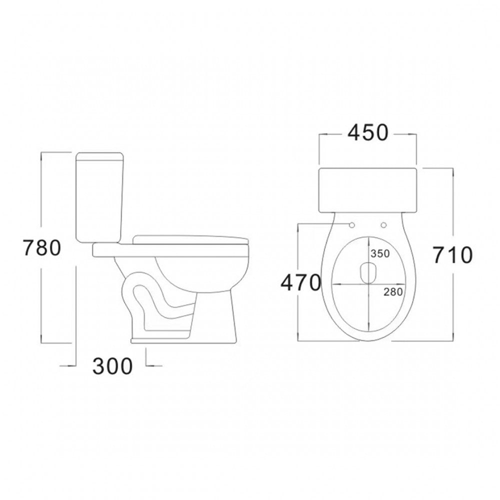 Fuxi, 2 piece toilet